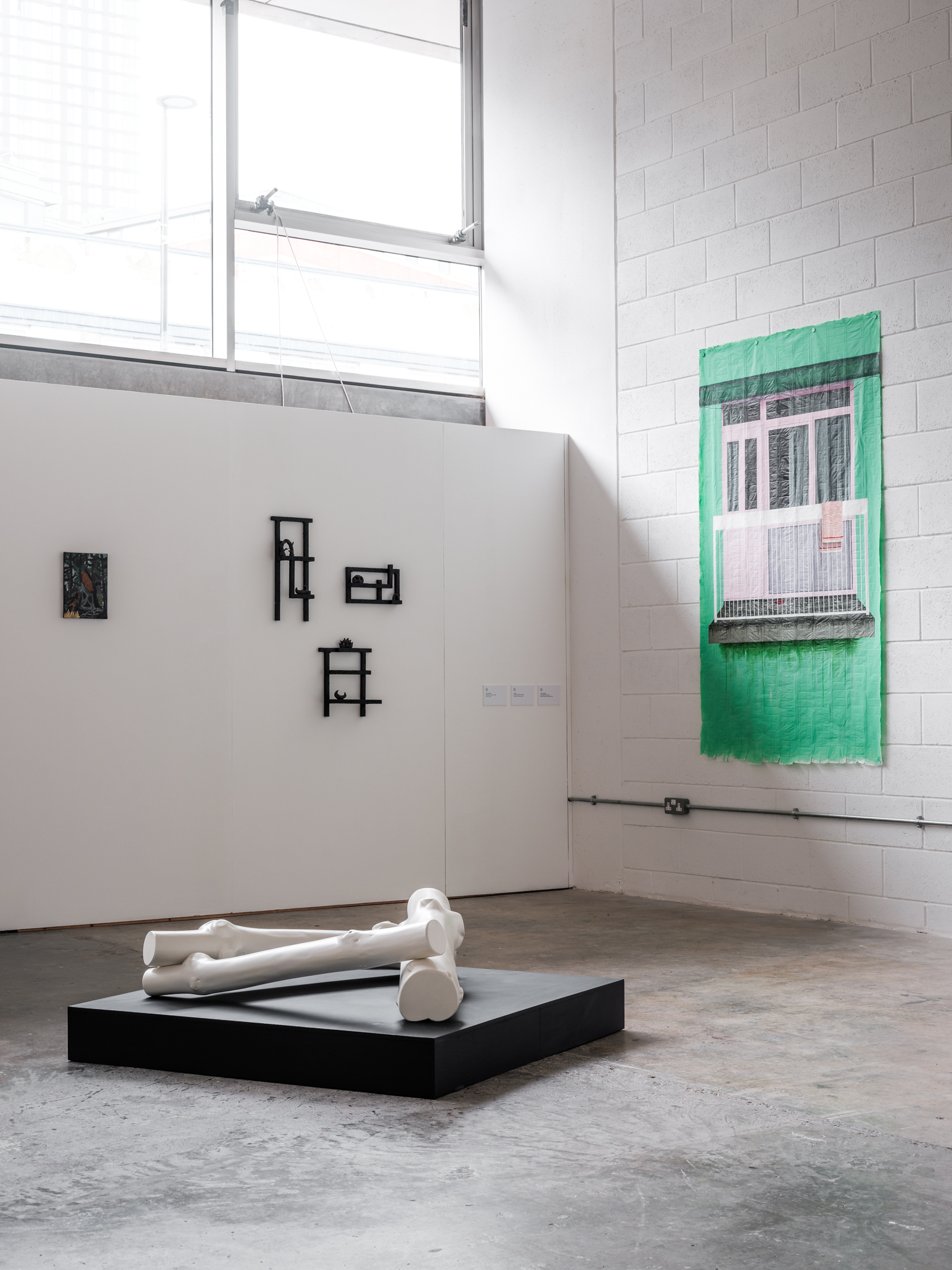 Artworks installed in the exhibition Unquiet Landscapes.