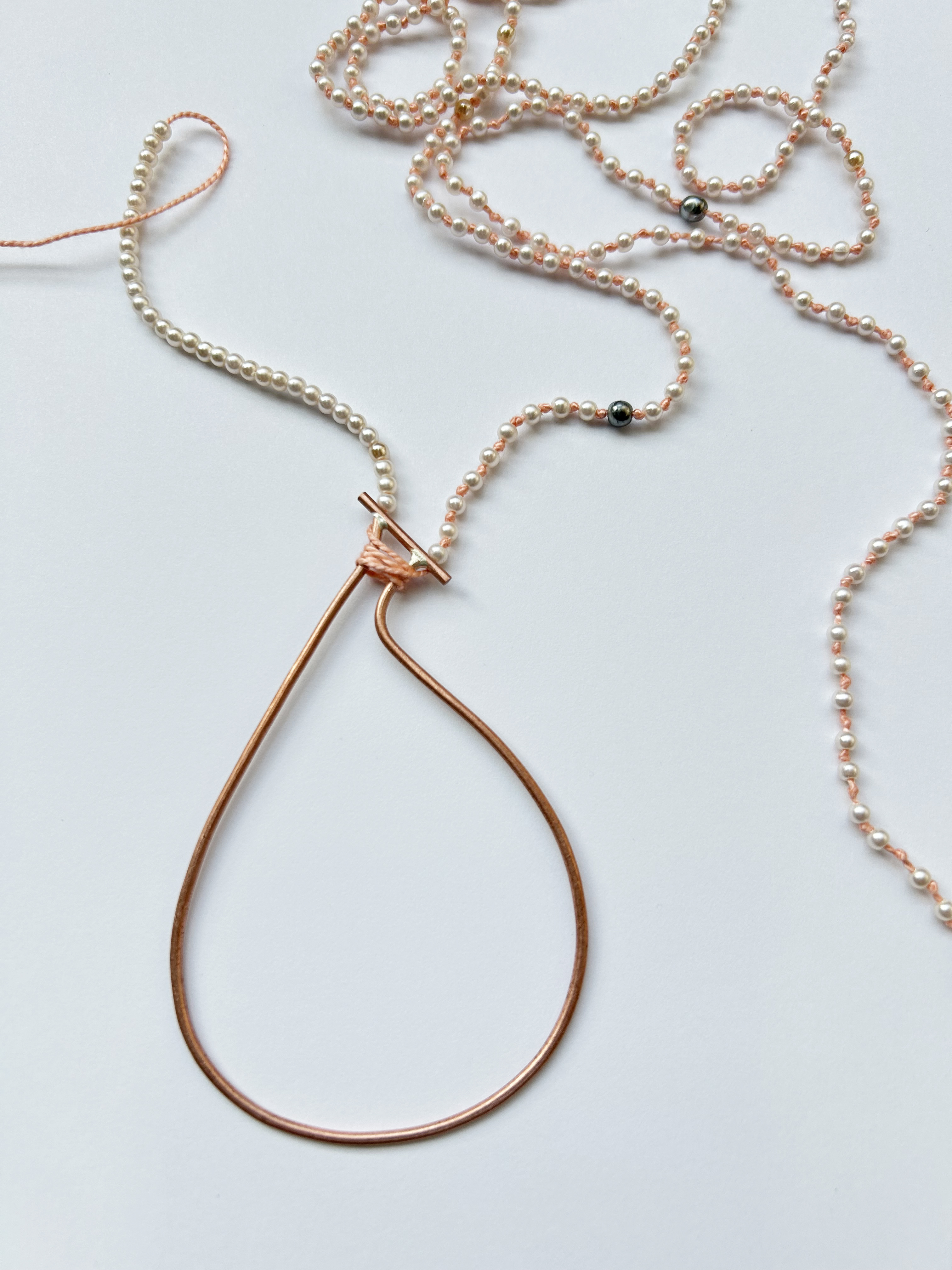 Copper and pearl chain by Maria Hanson.