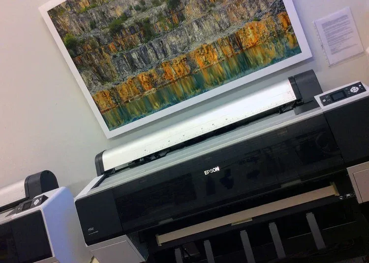 Large digital printer viewed on diagonal